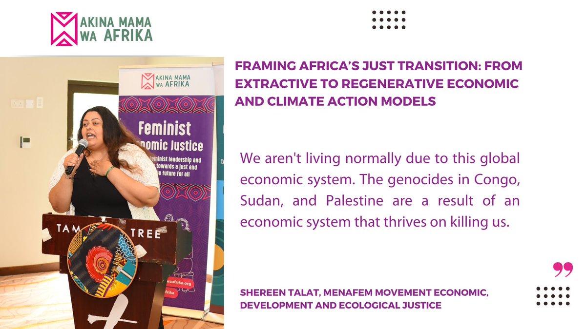 Shereen Talat from <a href="/MenaFem/">MenaFem Movement For Economic,Ecological Justice</a> does a phenomenal job of sharing how Austerity has affected the lives of people from the global south on a personal, communal and regional level in her speech titled; Ending Austerity: A Blueprint to Transforming a tattered Africa.
#JustTransition