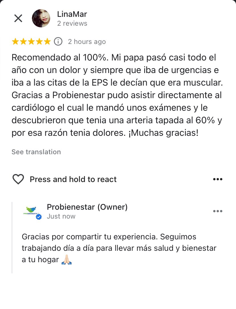 Probienestarco's tweet photo. ✨Este es uno de los tantos testimonios de nuestros clientes. ¿Qué esperas para unirte a #probienestar y disfrutar de nuestros beneficios?👨‍⚕️✨ #ExperienciasReales #BienestarParaTodos #FelizLunesATodos https://t.co/AuMLUp1pe3
