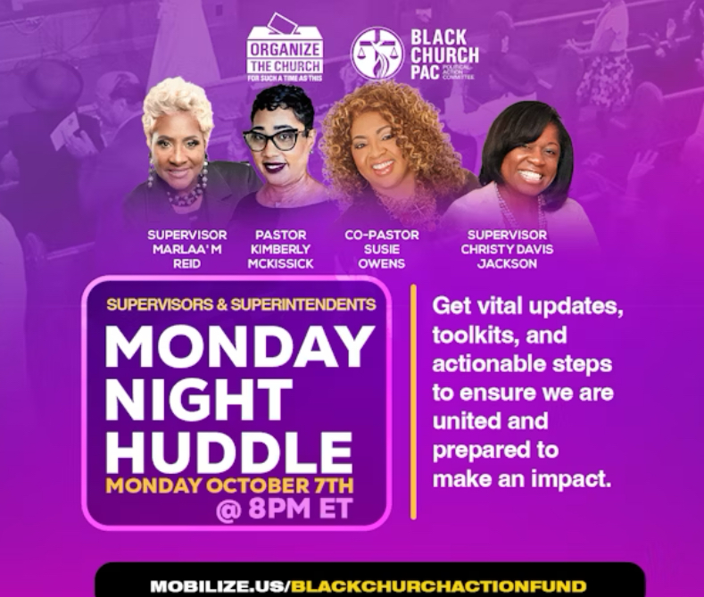 I'm excited to be amongst this phenomenal line of speakers for the Monday Night Huddle! #SayYes and make plans to join us at 8pm EST. Visit <a href="/blackchurchpac/">Black Church PAC</a> for more information.

#SayYes #SCO
