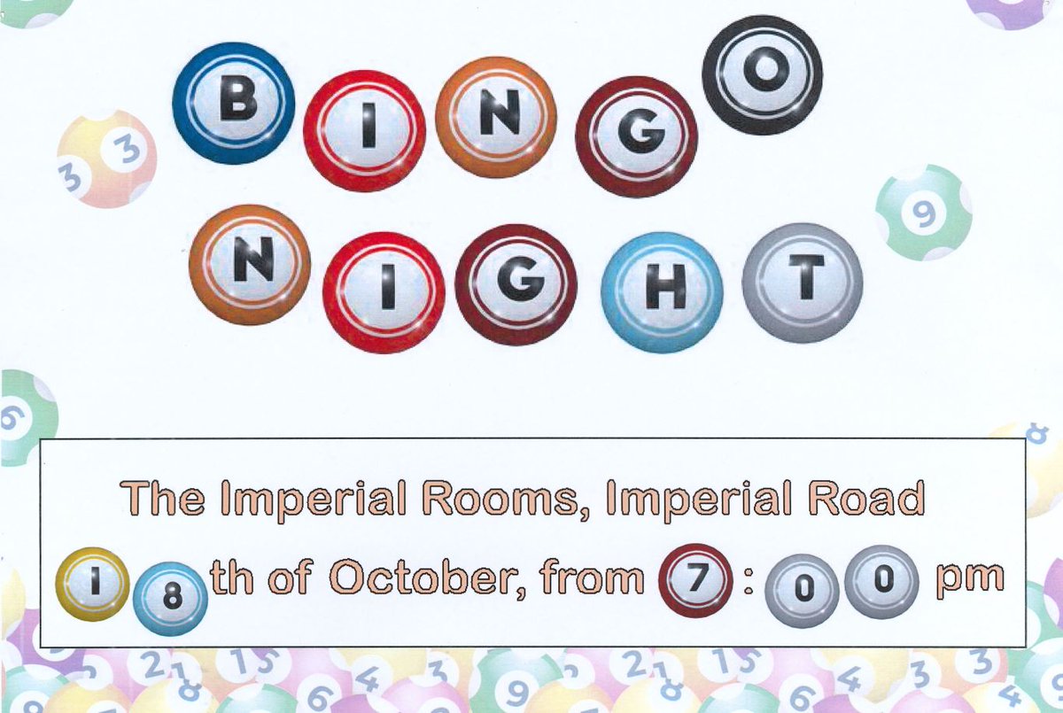 MatlockCouncil's tweet image. Bingo, and live entertainment here at The Imperial Rooms on the 18th of October.
All raising money for Golding Grange, the Mayor's chosen charity for this year.