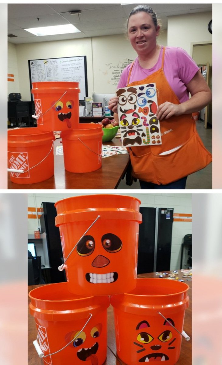 #4122 🎃👻Halloween Idea!!👻🎃
Our recently promoted DH Iris, is doing this fantastic idea!! Great bucket for Trick or Treating! Will be putting at Kid's Workshop and around the store!🎃👻🎃🧡