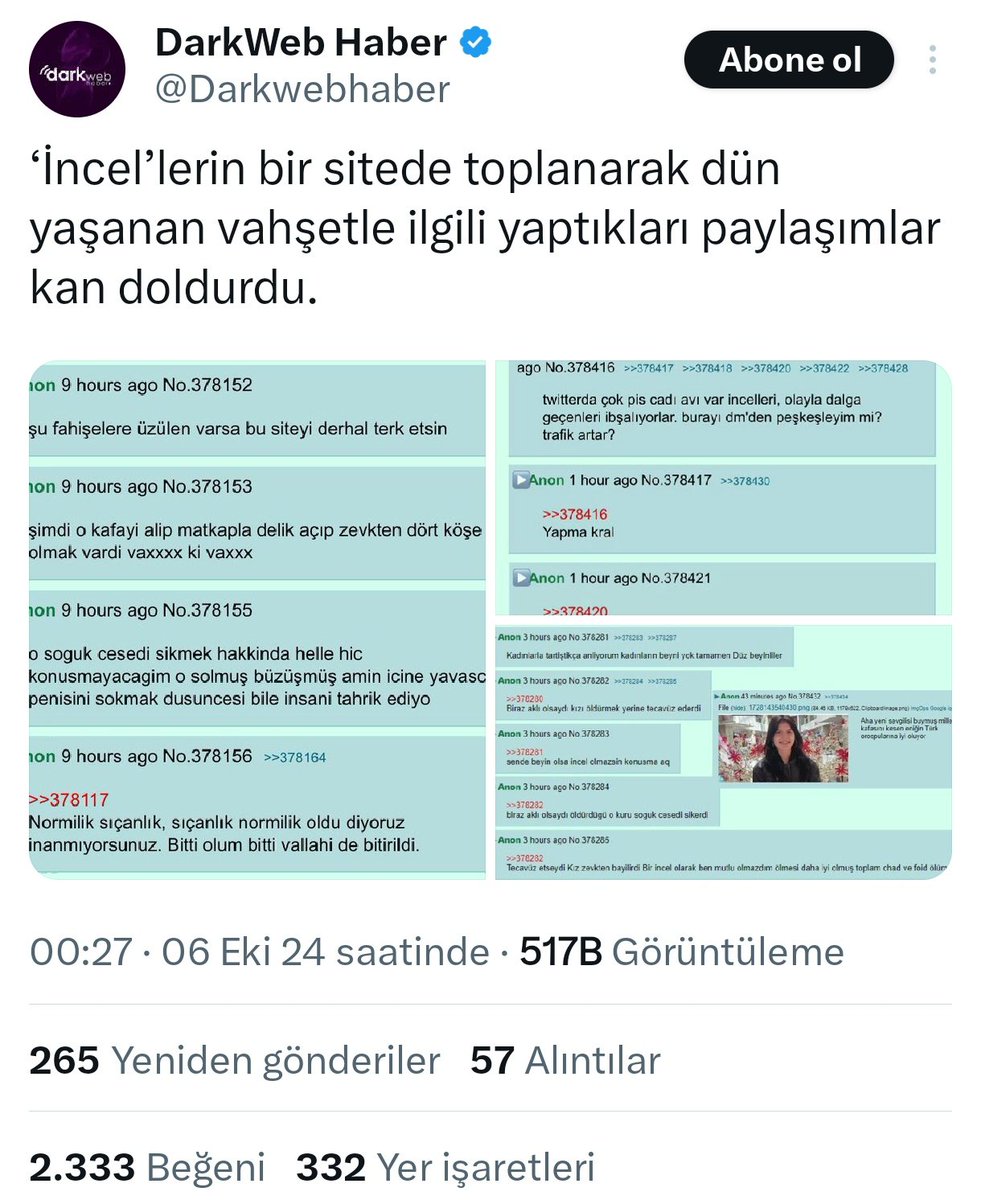 "Haz Çağı"nın beklenen sonuçları peyda olmaya başladı: Pedofililer, tecavüzcüler, katiller, eskortlar üreten bir sistem.

Evet, bu berbat sistem İnceller,  tacizci &amp; tecavüzcüler, sapkın eğilimleri olan caniler, uyuşturucu bağımlıları, şiddetle meyilli erkekler ve eskortlar, Only