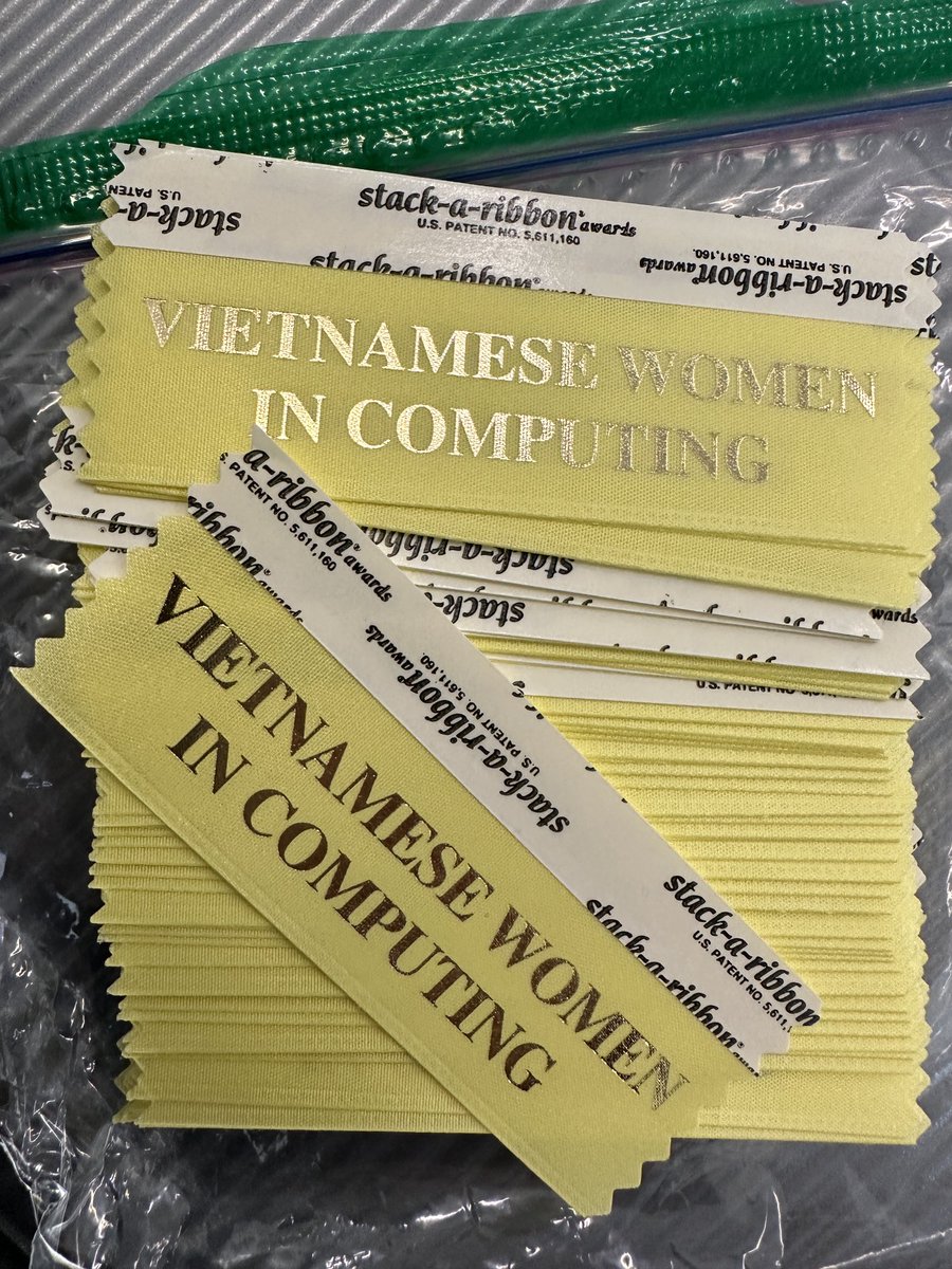 Sharing Vietnamese Women in Computing ribbons #GHC #ghc24 Mon 1-2pm, Tue 3-3:30pm &amp; 5-6pm PHL convention center