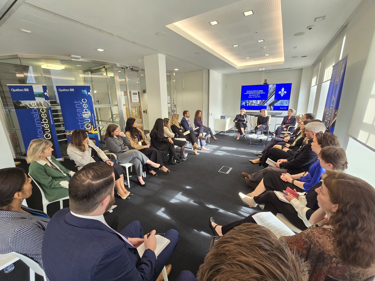C’est avec un immense plaisir que nous accueillons la ministre <a href="/M_Biron/">Martine Biron</a> <a href="/MRIF_Quebec/">Relations internationales du Québec</a> pour une mission de 3 jours à #Londres.  

➡️ Après une rencontre avec l'équipe, elle entame une mission pour renforcer les relations bilatérales entre le #Québec et le #RoyaumeUni. ⚜️🇬🇧