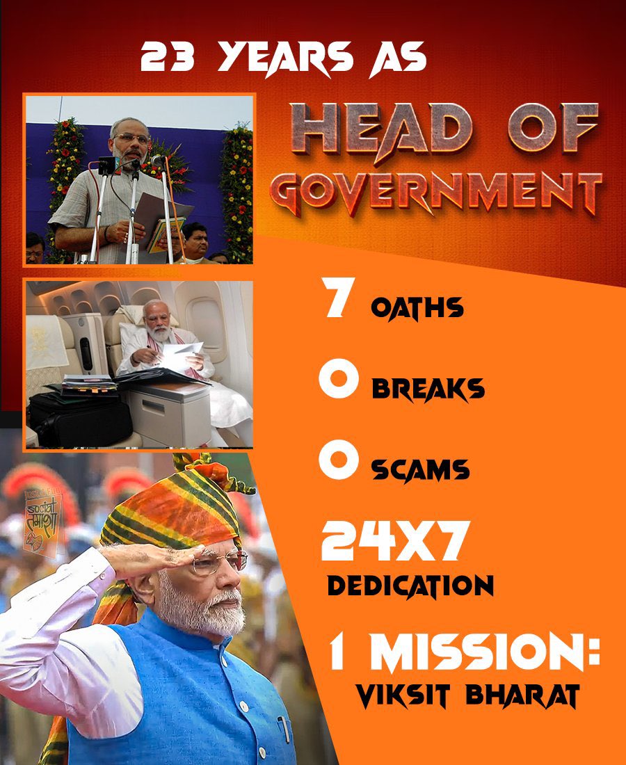 ParasKGhelaanii's tweet photo. कर्मयोगी  શ્રી @narendramodi જી 

#23YearsOfSeva  
#23YearsOfJanSeva 
#23YearsofNarendraModi 

@narendramodi_in @PMOIndia @BJP4India @AmitShah @AmitShahOffice @JPNadda @OfficeofJPNadda @blsanthosh @ratnakar273 @BJP4Gujarat @CRPaatil @iPankajShukla @MananDaniBJP @amitmalviya https://t.co/g0aRmM6kCQ