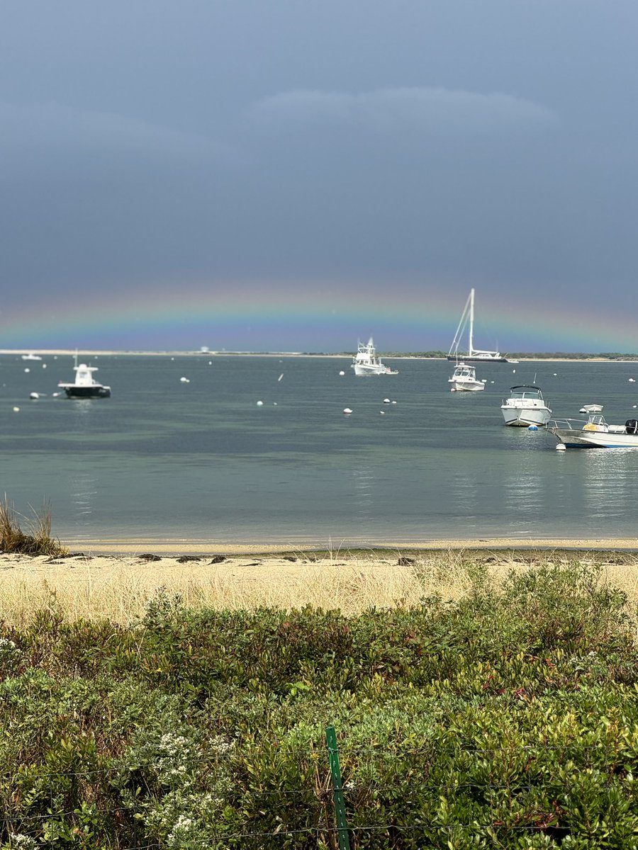 stoolpresidente's tweet photo. I should win a pulitzer for capturing this rainbow over Nantucket Harbor https://t.co/pkkCOQjZZX