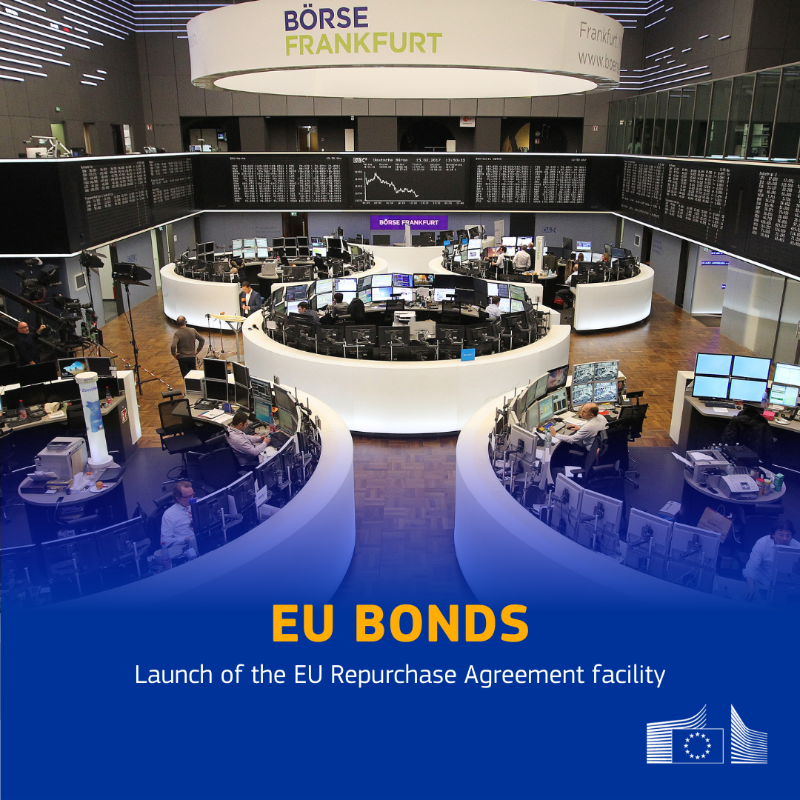EU_Commission's tweet photo. Today, we mark a new chapter for EU Bonds with the launch of the EU Repo Facility.

This step allows primary dealers to source EU bonds on demand, boosting market liquidity and efficiency.

First transactions start today on Eurex Repo.

More info ↓