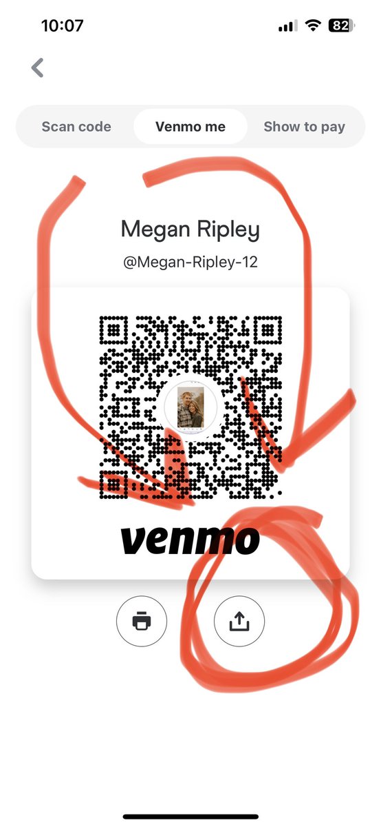 Farm3rs_Daughtr's tweet photo. Can ppl pretty please use the “share” link in the bottom right when sharing Venmo, instead of screenshotting the QR code. You are SO CLOSE. I would like to not have to type in your entire Venmo name and just be able to click the link. Please &amp; thank you. https://t.co/v2DNCeA1S9