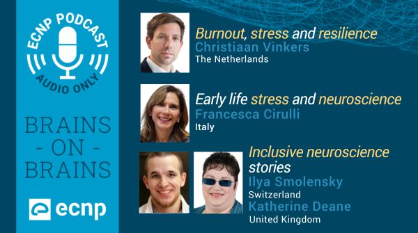 Check out the three latest podcast episodes: 
🎧#Burnout, #stress and #resilience —  @vinkerslab
🎧Early life stress, #PetTherapy, and #neuroscience — <a href="/franciru1/">Francesca Cirulli</a> 
🎧Inclusive neuroscience stories — <a href="/ilya_smolensky/">Ilya Smolensky 🤍💙🤍</a>  and <a href="/katherine_deane/">Katherine Deane</a>
Find here▶️ow.ly/khTR50TE6C6