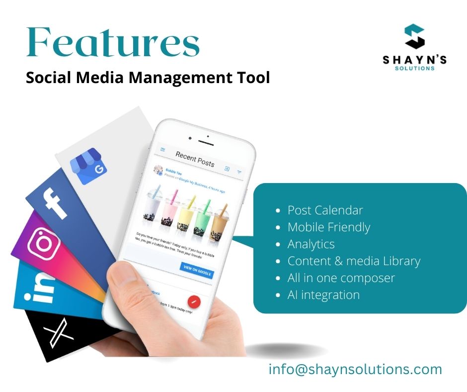 ShaynSolutions's tweet image. Say goodbye to social media overwhelm with our all-in-one management tool! From post scheduling to engaging with followers and driving sales, our tool has got you covered. #SocialMediaMadeEasy #StreamlineYourMarketing #AllInOneTool