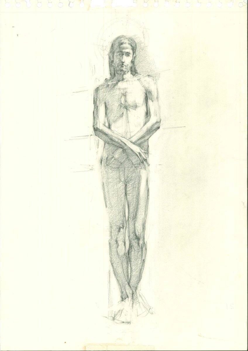 Estudio para la obra Cordero de Dios, 2022.
Grafito sobre papel, 297 x 420 mm.