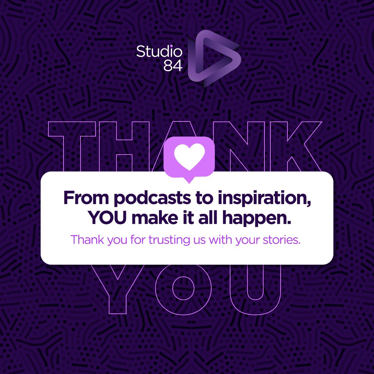 Studio84Ug's tweet image. 🎙️❤️ From podcasts to inspiration, YOU make it all happen! 🙌 Thank you for trusting us with your stories 💬. Happy Customer Appreciation Week from #Studio84! 🎉 #PodcastMagic #Grateful #CustomerAppreciation #CustomerLove #PodcastersUnite #AppreciationWeek