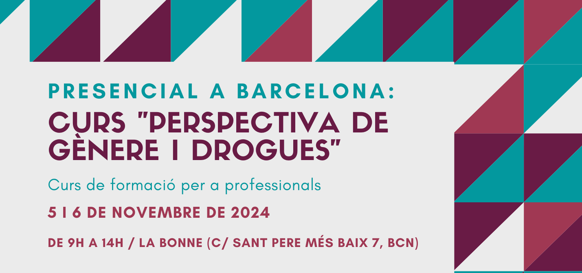 NOU CURS "PERSPECTIVA DE GÈNERE I DROGUES" A BARCELONA!

📅5 i 6 novembre 2024
🕑9h a 14h
📍<a href="/LaBonne_CCDFB/">La Bonne</a>
👩‍🏫 Imparteixen <a href="/AnaBurgosG/">Ana Burgos</a> i @GiselaHANSEN6
🧶 Organitza <a href="/Malva_FSYC/">Proyecto Malva</a> de <a href="/fundsalcom/">Fundación Salud y Comunidad</a>
💸 Finança <a href="/PNSDgob/">Plan Nacional Sobre Drogas</a>
▶️Més informació i inscripcions: drogasgenero.info/nova-edicio-de…