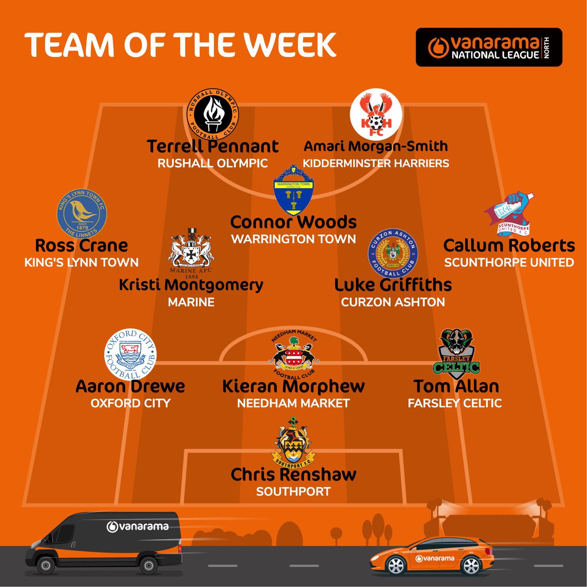👏 Ross Crane makes team of the week after his winning goal at the weekend!
