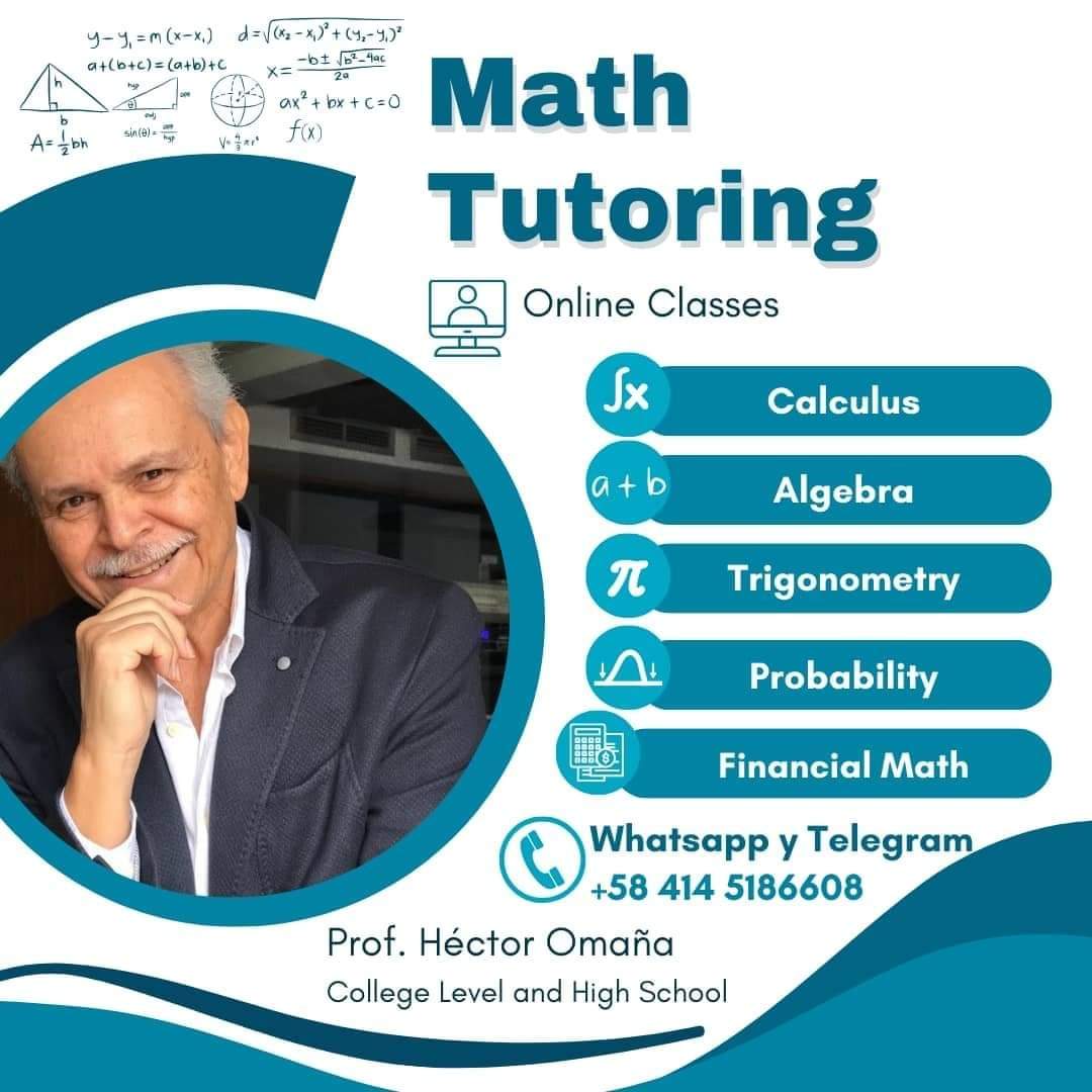 Do you have problems understanding mathematics? I would like to help you. Contact me to give you a hand. Free consultations, online classes.
#calculus
#algebra
#maths
#mathematics
#mathtutoring