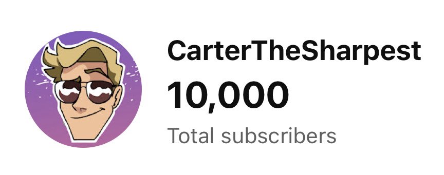 CarterSharpest's tweet photo. -20th birthday

-10 Year YouTube Anniversary

-@LudwigAhgren commenting on my video, 

-and now hitting 10,000 SUBS!!!!

Bro 16 year old me would’ve had a heart attack 0_0 wtf is this week 0___0 https://t.co/Rqh9mP167Y