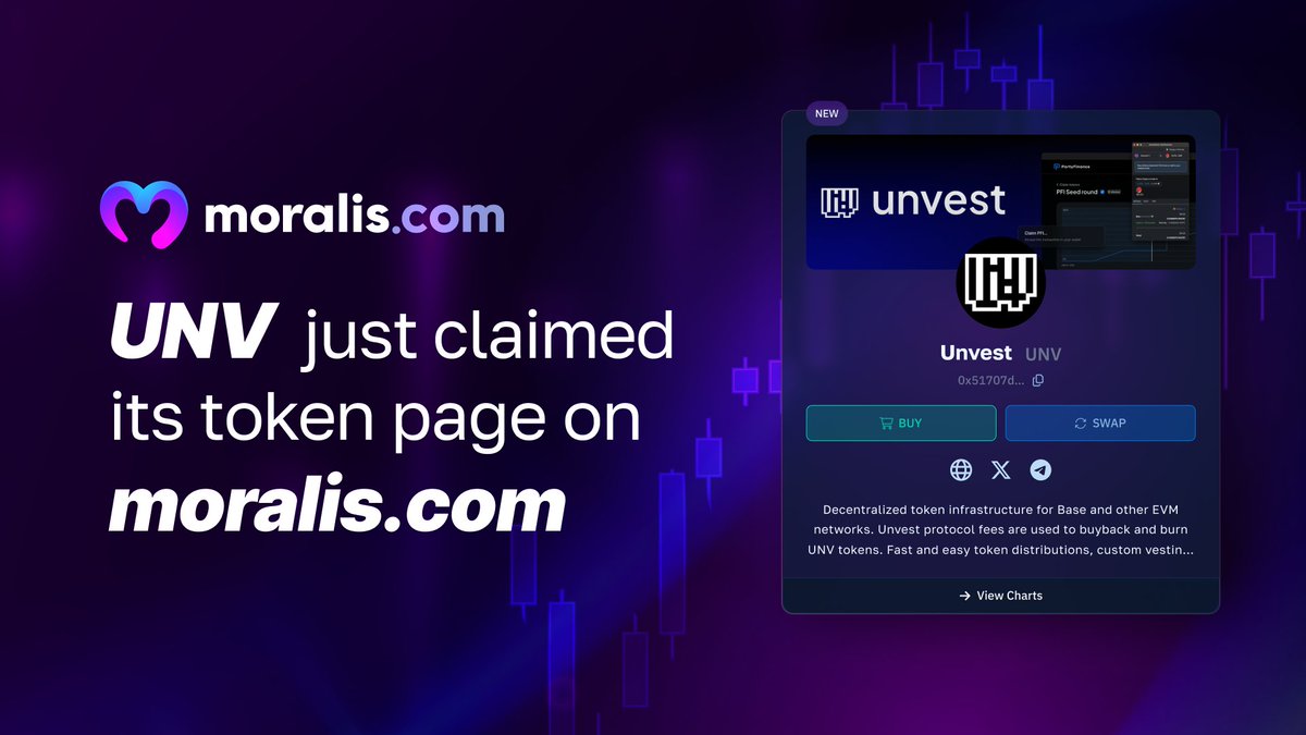 moraliscom's tweet image. With a Hype Score of 58%, $UNV is showing some on-chain strength … 👀👇
moralis.com/chain/base/tok…

Can this $1M MC token make the Base chain proud?

#UNV  #Crypto #Altcoins #BaseChain @unvest_io