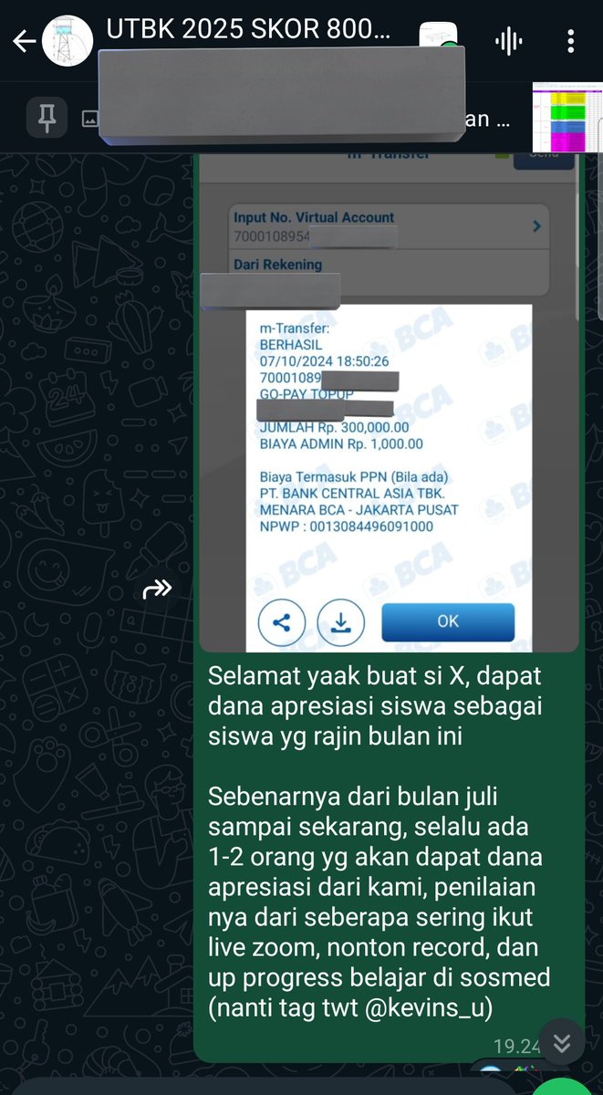 KevinS_u's tweet photo. Yapp selamat buat siswa yg kepilih bulan ini, dapat dana apresiasi 🔥🔥🥳🥳🥳

Ini salah satu apresiasi kelas @KevinS_u kepada siswa kami yg bener² penuh semangat dan berjuang demi impian nya tercapai. Terus semangat dan yakin snbt 2025 bisa dikuasai 🔥🔥 https://t.co/TdaeIMaF19