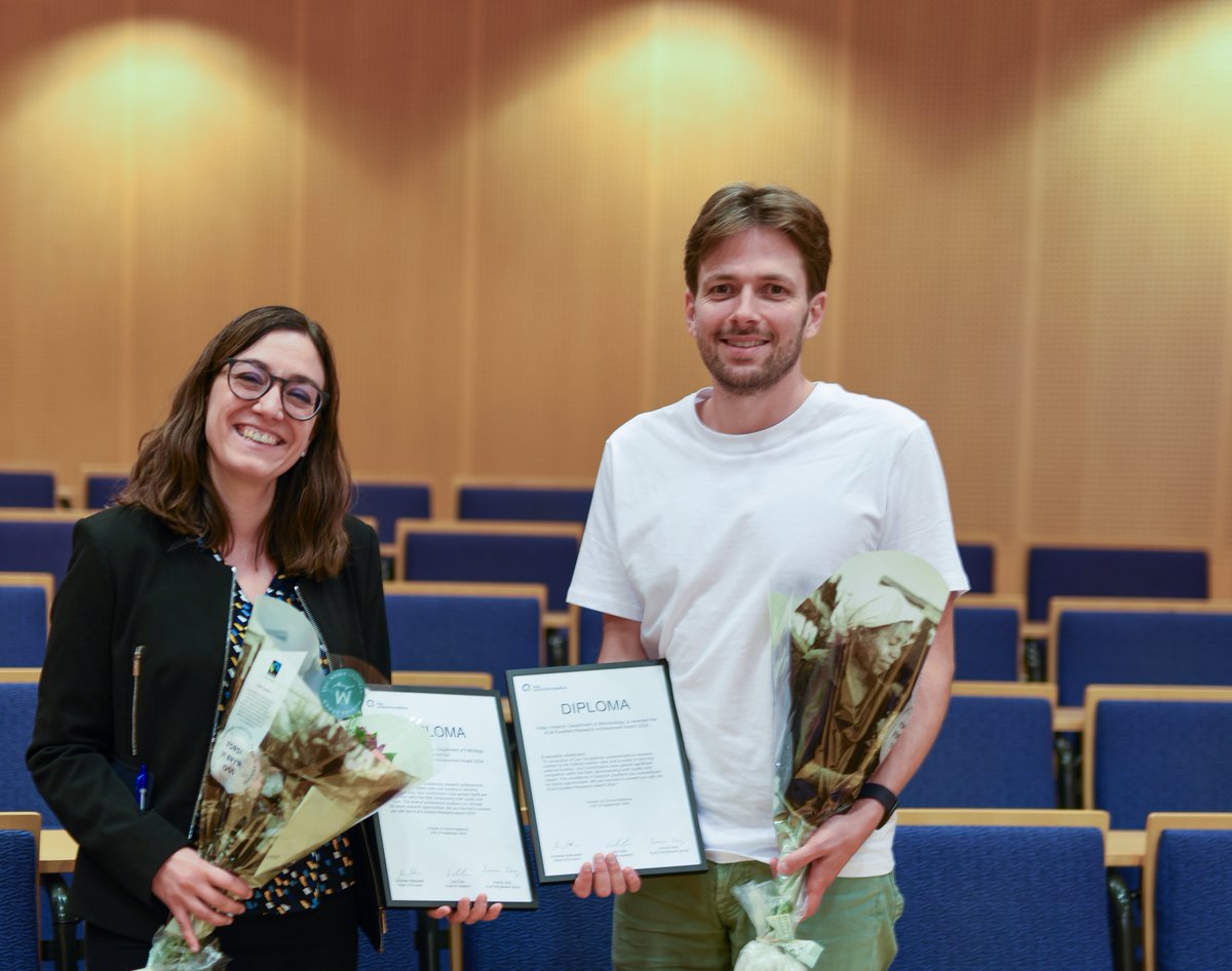 KLM TempAware are pleased to announce that Raquel Bartolome Casado (Dept of Pathology) and Petter Holland (Dept of Microbiology) were recently awarded the  KLM’s Career Prize for outstanding research for their research contributions at KLM, OUS. Congratulations!