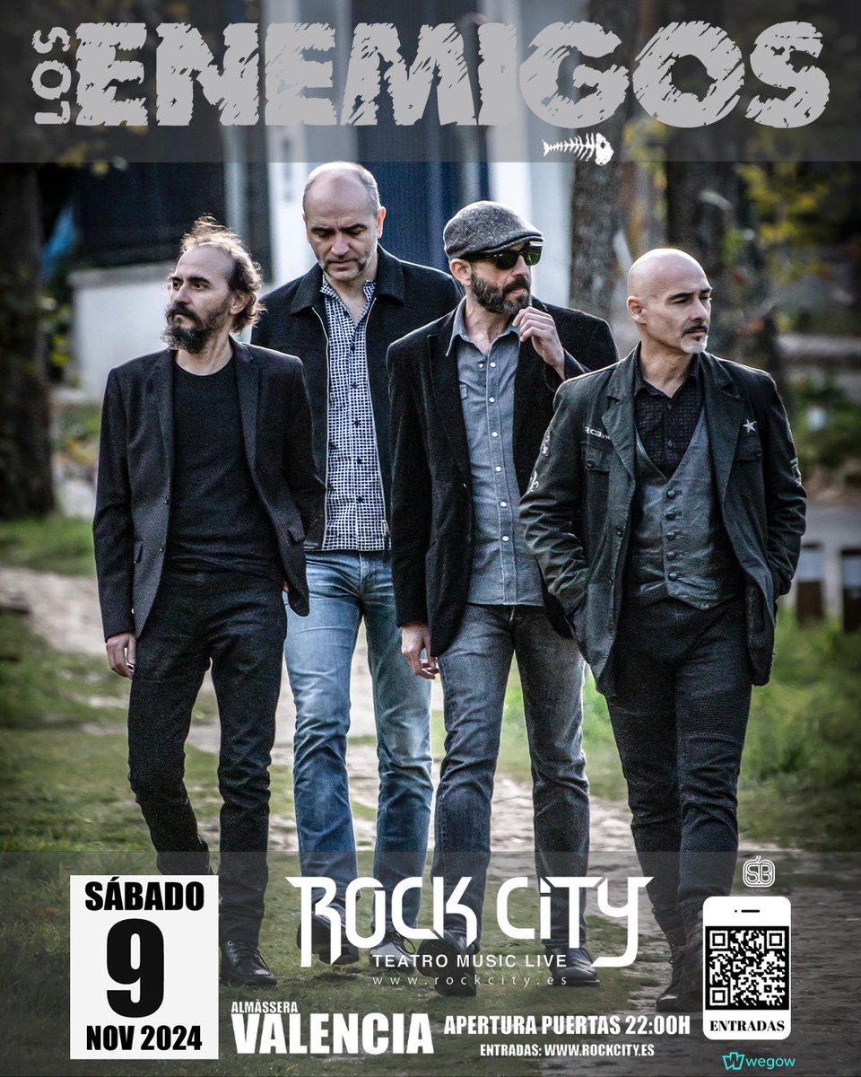 LosEnemigos(oficial) (@revueltaenemiga) on Twitter photo Nueva fecha para el concierto aplazado en Valencia hace pocos días. Os esperamos el 9 de noviembre en <a href="/salarockcity/">Sala Rock City</a>
ENTRADAS: wegow.com/es/conciertos/… Nueva fecha para el concierto aplazado en Valencia hace pocos días. Os esperamos el 9 de noviembre en <a href="/salarockcity/">Sala Rock City</a>
ENTRADAS: wegow.com/es/conciertos/…
