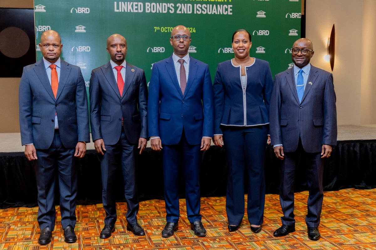 RwStockExchange's tweet image. We’re thrilled to announce the 2nd issuance &amp;amp; listing of the @BRDbank Sustainability-Linked Bond on the RSE! This landmark event advances green financing in Rwanda, mobilizing capital for eco-friendly projects and strengthening our commitment to sustainable development!