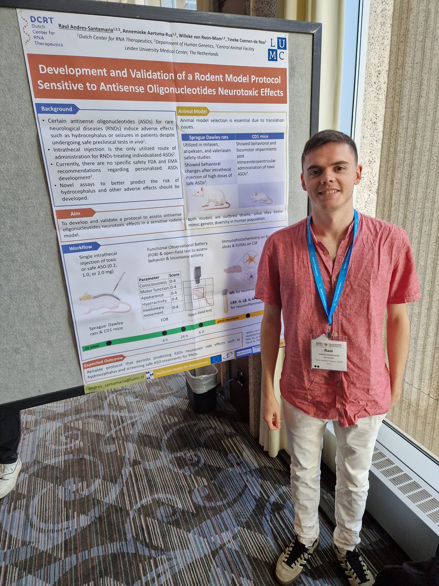 Marlen Lauffer (@lauffermarlen) on Twitter photo At the #OTS2024 this week and we have two of our early career reaserchers from the DCRT Leiden presenting their work. Jack will talk about exon skipping for protein tandem repeat domains and Raúl will present on his ASO tox studies in mice and rats! <a href="/oligogirl/">AnnemiekeAartsma-Rus</a> @roon_mom At the #OTS2024 this week and we have two of our early career reaserchers from the DCRT Leiden presenting their work. Jack will talk about exon skipping for protein tandem repeat domains and Raúl will present on his ASO tox studies in mice and rats! <a href="/oligogirl/">AnnemiekeAartsma-Rus</a> @roon_mom