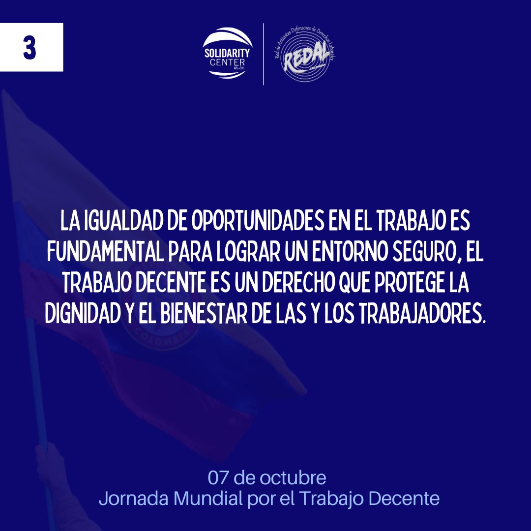 💪 En la jornada mundial por el #TrabajoDecente se busca que trabajadoras y trabajadores tengan un trabajo digno con oportunidades, derechos, garantías y el diálogo social.👩‍🍳👨‍🏫👩‍🏭🧑‍🎨👨‍🔬👷‍♀️

#TrabajoDecente #TrabajoDigno #DerechosLaborales