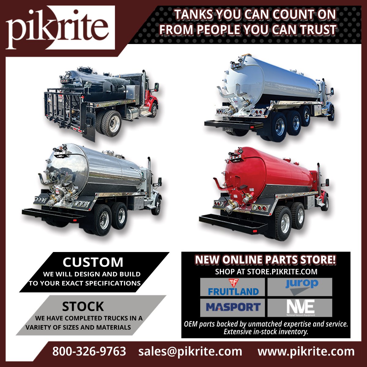 PUMPERNATION's tweet photo. @Pik_Rite team is ready to serve you with in-stock trucks that are ready to go to work, and custom builds that match your exact specifications. Competitive pricing and in-stock inventory backed by product expertise and unmatched customer service. https://t.co/Ke5cdTJVla! https://t.co/V9ouI2XW0W
