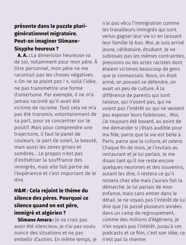 AidaAmara's tweet photo. Pour REVENIR, j’ai répondu avec mon père aux questions de la revue Hommes et migrations du @Palaisptedoree 
Deux générations qui parlent de transmission, de silence et des enfants d’immigrés, des hybrides en quête de leurs histoires. https://t.co/w6mbzKOQFX