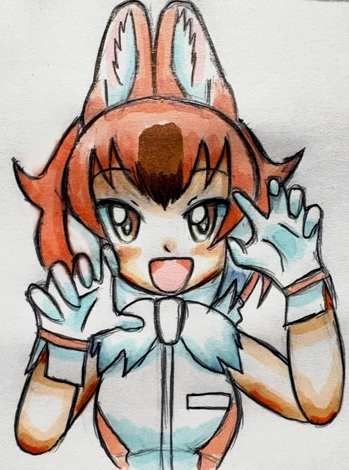 コピック使って  #けものフレンズ の #ドールちゃん 描いてみました! コピック使うのは5年振りですw