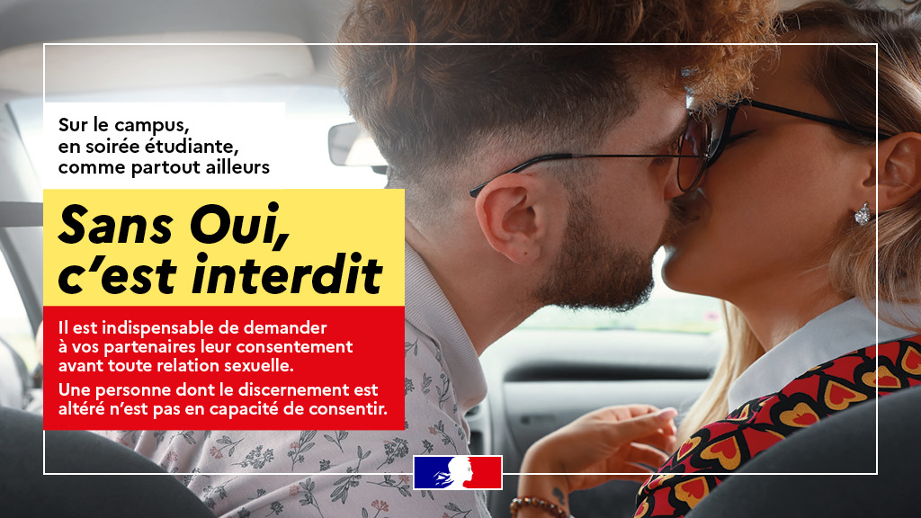 📢 Le consentement de son partenaire est obligatoire, #SansOuiCestInterdit !

🔴 Une étude de la <a href="/MILDECAgouv/">MILDECA</a>, montre que plus de la moitié des violences sexistes et sexuelles (VSS) en milieu étudiant implique une consommation d'alcool.

👉 swll.to/nWk2KW