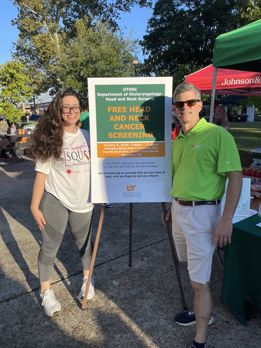 Successful head &amp; neck cancer screening at Black Men's Wellness Day Memphis! Grateful for the opportunity to serve our community with free screenings and education on prevention and detection. Big thanks to <a href="/uthscent/">UTHSCENT</a> <a href="/hncalliance/">Head and Neck Cancer Alliance</a> @AAWwellness 💪🏽👥 #HeadAndNeckCancerAwareness