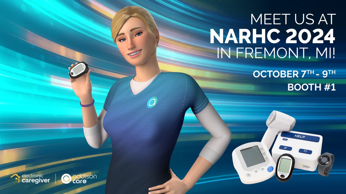 ElectronicCare's tweet image. It&apos;s Day 1 of NARHC 2024! We&apos;re ready to share the groundbreaking #innovations from Electronic Caregiver and Addison Care. Our team is here to connect, answer your questions, and show you how our solutions in #RemotePatientMonitoring can make a real difference.