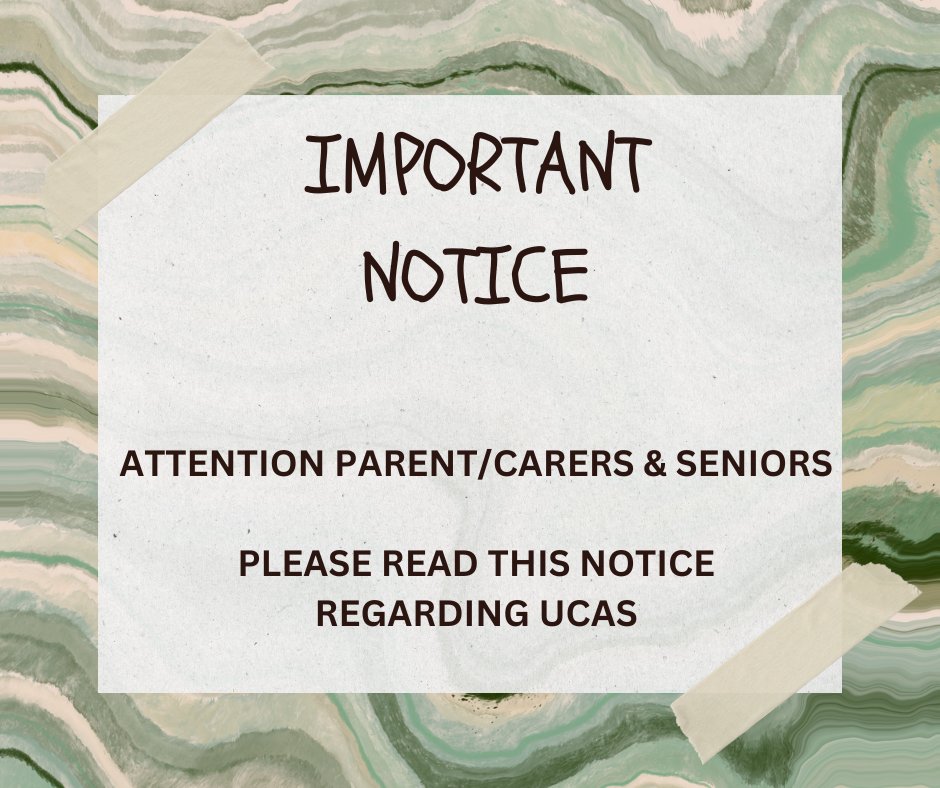 Attention Parents/Carers and Senior Pupils - This Wednesday’s Information Evening for UCAS 2025 Entry is for both Parents/Carers &amp; Students.  All interested parties of anyone considering applying to University are welcome in school this Wednesday, 9th Oct, at 6.30 pm.  Thank you!
