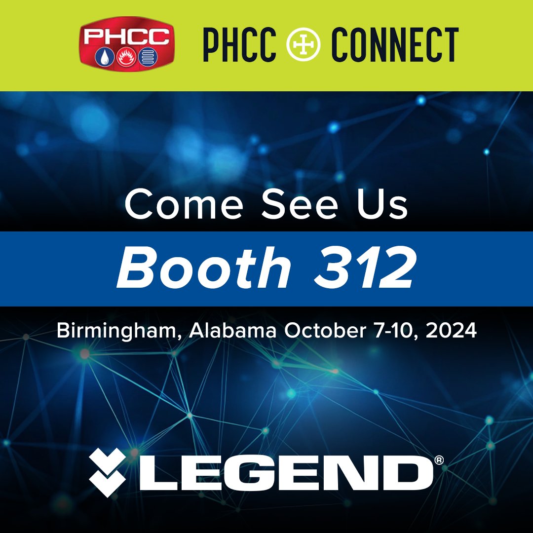 LegendValve's tweet photo. Come see us at Booth 312 at PHCC Connect in Birmingham, Alabama! We're looking forward to seeing everyone and showcasing our new offerings! #LegendValve #PHCCConnect #TradeShow #Plumbing https://t.co/0ouhnegAAs