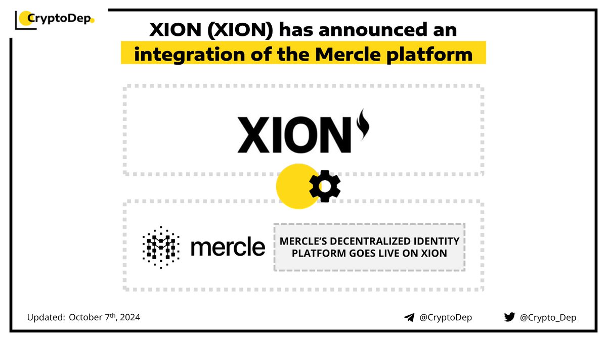 Crypto_Dep's tweet image. ⚡️ @Burnt_xion $XION has announced its integration with the @0xmercle platform 

XION onboards Mercle, a decentralized identity platform that empowers users to build reputational profiles they can own and control across Web3, to its ecosystem. The platform will leverage XION’s…