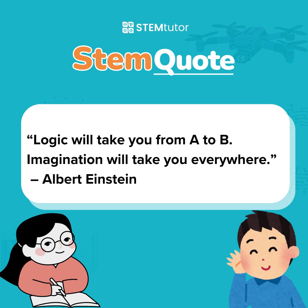 STEMTutorNG's tweet image. Imagination is just as important as logic in STEM. Encourage your kids to dream big and explore all the possibilities!  #STEMQuote #StemKids