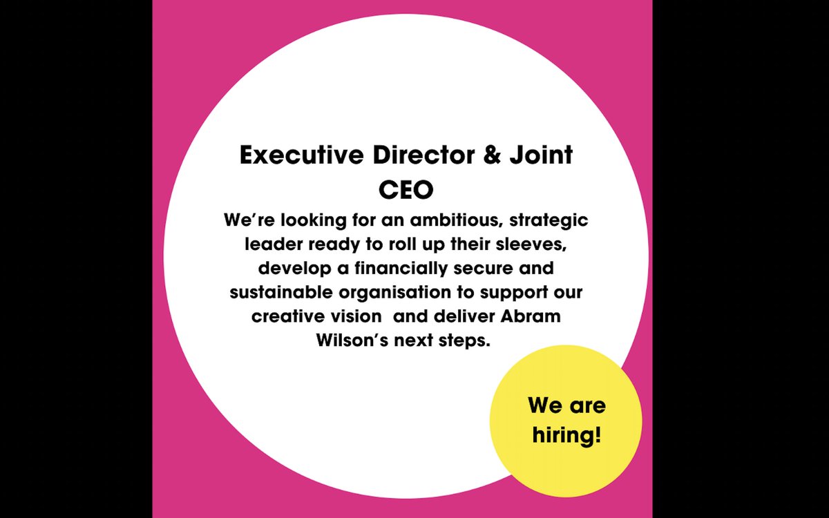 📣 We are hiring! 🙌

Applications are open to join the Abram Wilson charity as Executive Director &amp; Joint CEO.

The deadline to apply is Friday 8 November at 5pm.

Please get in touch with any questions or requests to hello@abramwilson.com.

👉abramwilson.com/news-executive…