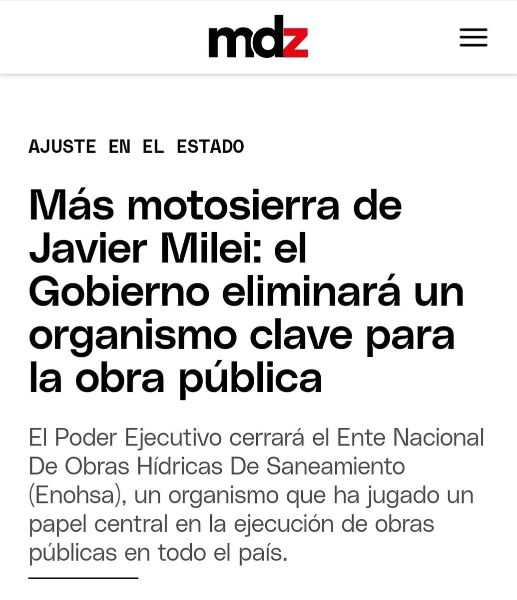 Es increíble la brutalidad de algunas medidas de <a href="/JMilei/">Javier Milei</a> y <a href="/LuisCaputoAR/">totocaputo</a>. El ENOHSA es la garantía de agua potable y cloacas para millones de argentinos en el interior.

En 2019, recibimos de Macri 28 obras; durante 4 años llegamos a hacer 1.240 en las 23 provincias. En diciembre