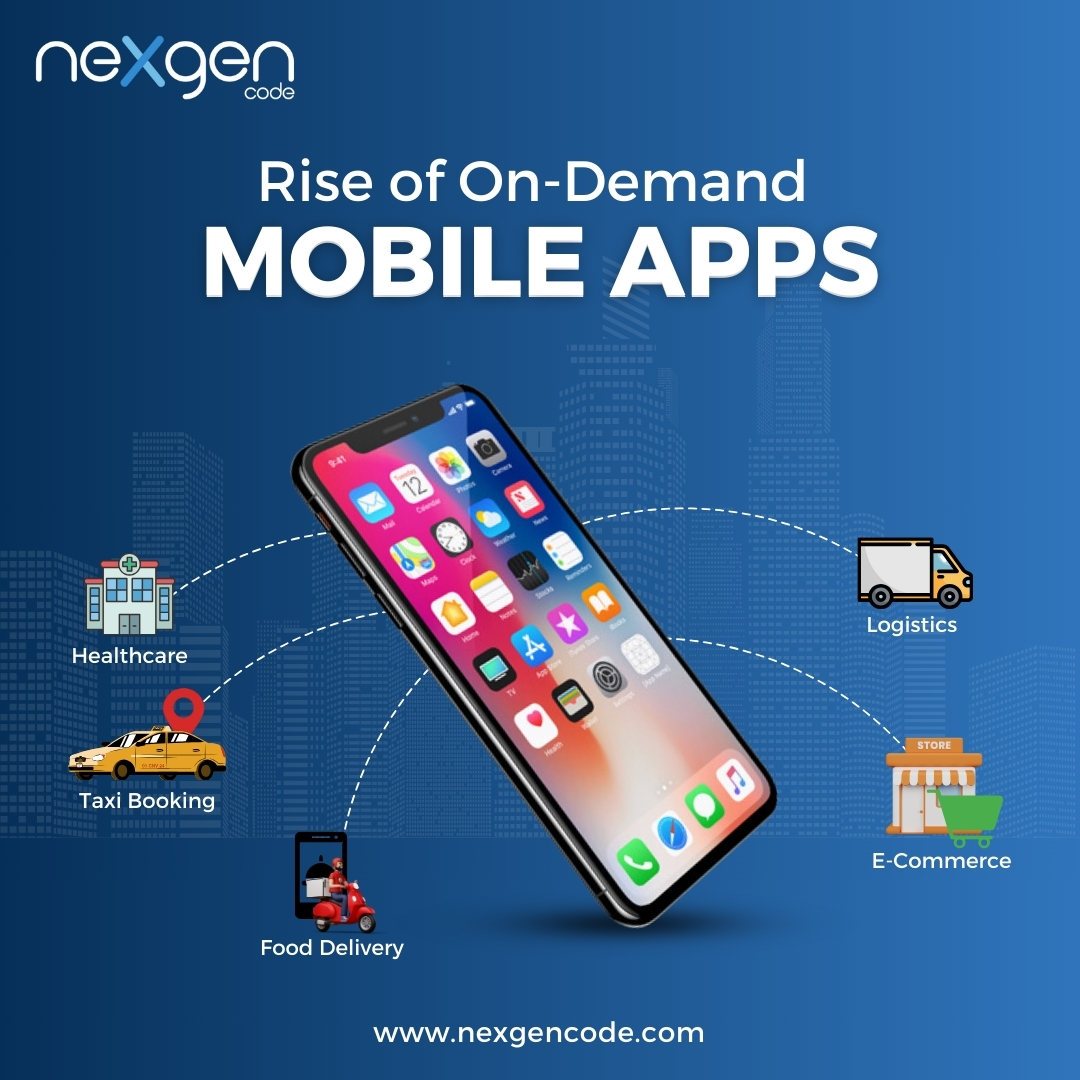 Nexgen_code's tweet photo. On-demand mobile apps are transforming industries like healthcare, logistics, e-commerce, and more. The future of convenience is here, empowering businesses to connect with customers instantly. 
.
#instagram #mobileappdevelopment #appdevelopment #TwitterX https://t.co/oDOCWFAdGd