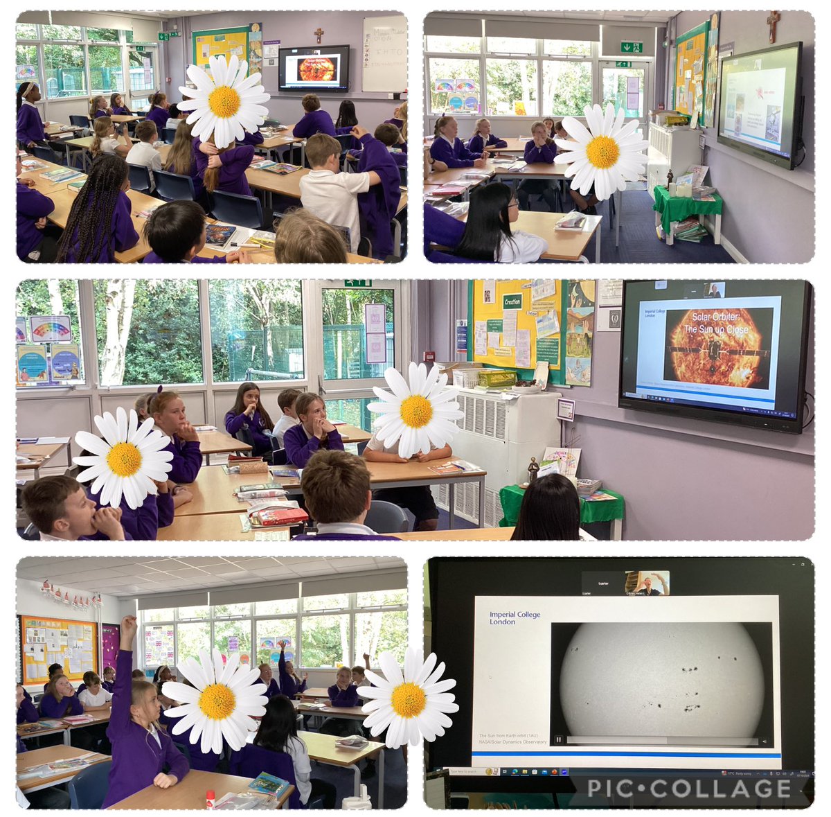SFCPSY5's tweet photo. Today we had a zoom call with Helen O’Brien from the Imperial College London. We loved learning lots of new facts about the Sun and asking our questions. @imperialcollege ☄️☀️ https://t.co/fH5YkA5Gik