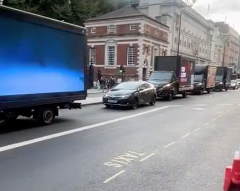 Prisons are full, so now when you're convicted of any serious driving offence, your punishment is to drive in this convoy for 1 hour with your windows down.