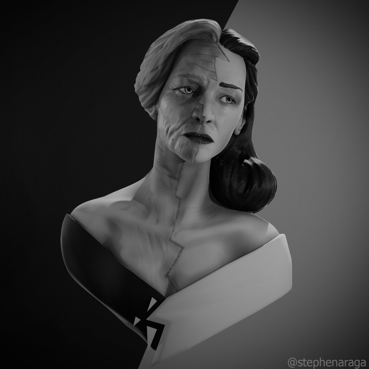 StephenAraga's tweet photo. sculptober day 6 "Fractured"  #sculptober2024 #sculptober #fractured #art #conceptart #3dartwork #3DCG https://t.co/vBQq9LOXPQ