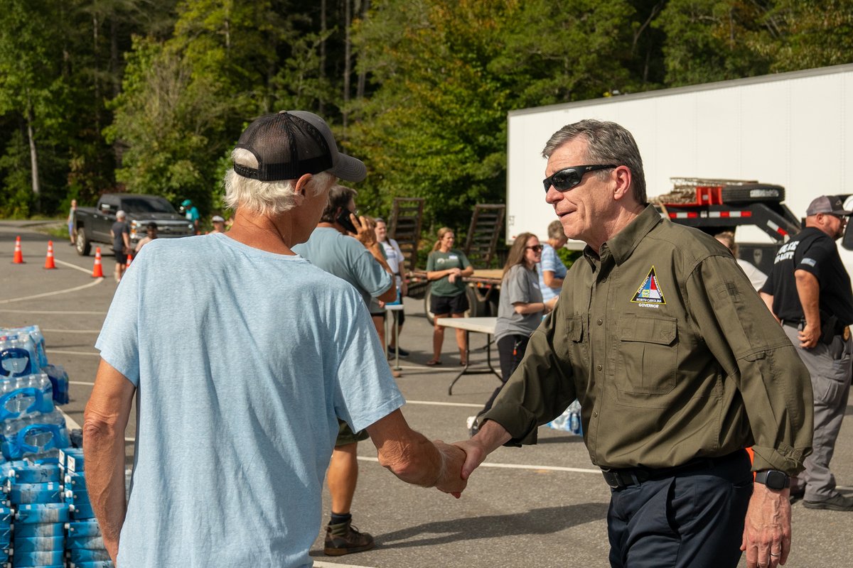 NC_Governor's tweet photo. North Carolina is resilient and we will continue working nonstop to help those affected by Helene. If you would like to donate to the NC Disaster Relief Fund, visit https://t.co/yjrg796nrJ. https://t.co/undhII9sNT