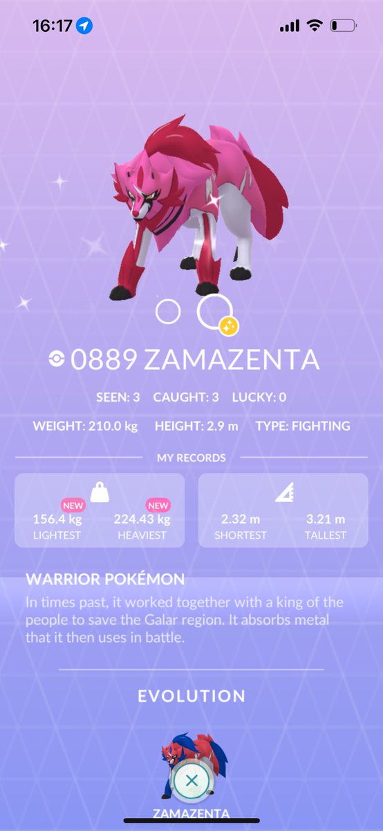 dolerei's tweet photo. Got my shiny Zamazenta!!! 🥹🥳 https://t.co/SzkYcIdEjU