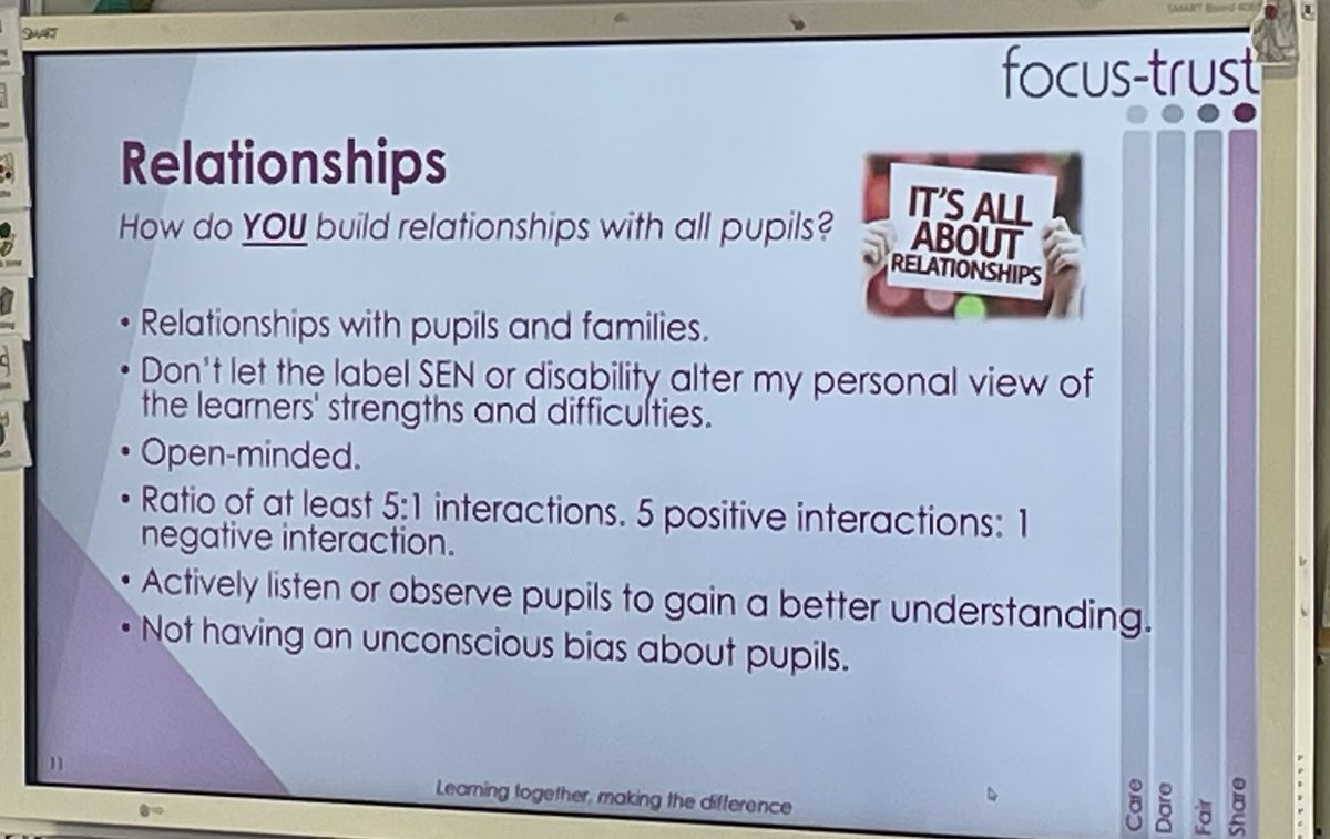 FocusTrust1's tweet image. What an inspirational session our colleagues have had with Mrs Armitage ⁦@BoothroydAcad⁩ here ⁦@TeamManorGreen⁩  #qualityfirstteaching  #inclusion #relationships #SEND #communication