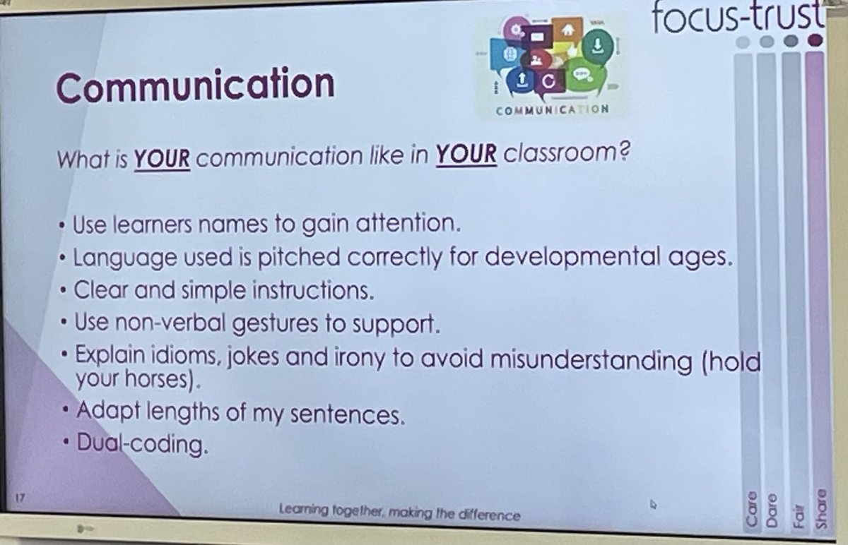 FocusTrust1's tweet image. What an inspirational session our colleagues have had with Mrs Armitage ⁦@BoothroydAcad⁩ here ⁦@TeamManorGreen⁩  #qualityfirstteaching  #inclusion #relationships #SEND #communication