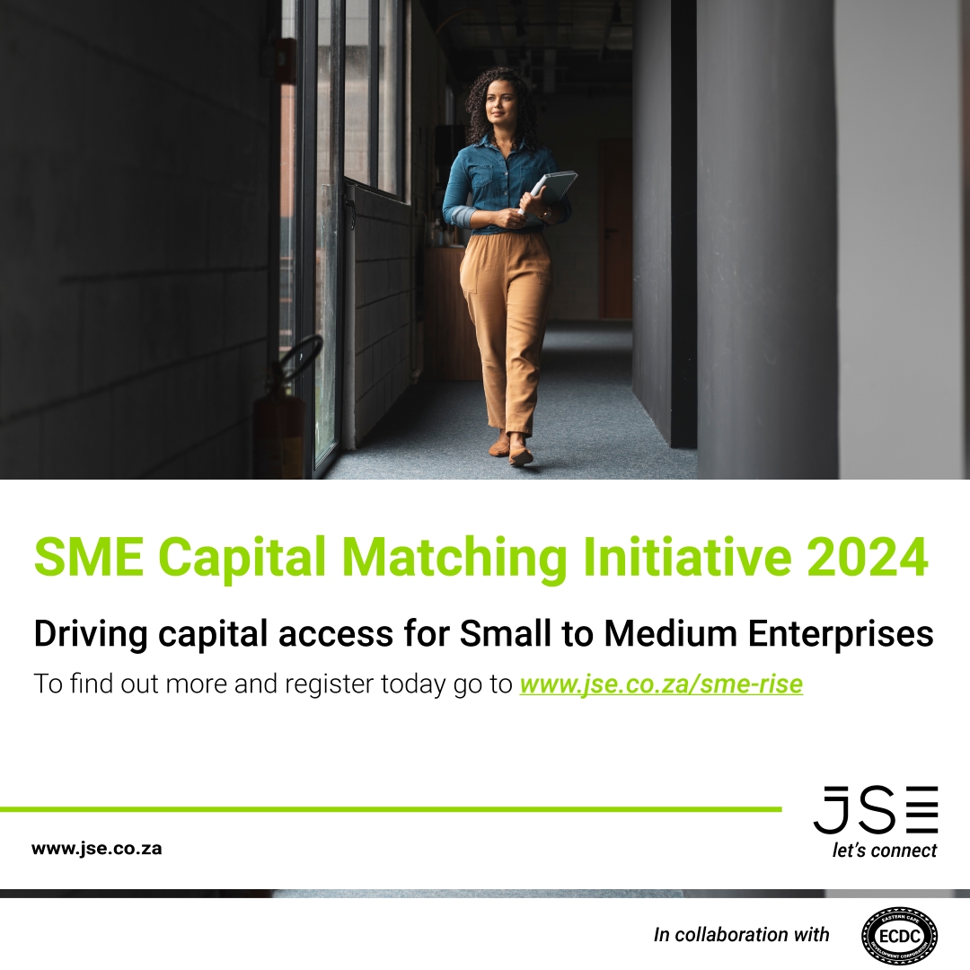 Quick, snag this opportunity if you are an MSMEs that requires funding! Apply now to participate in this <a href="/JSE_Group/">JSE</a> Capital Matching opportunity.

👉🔗bit.ly/47Y6Vl5