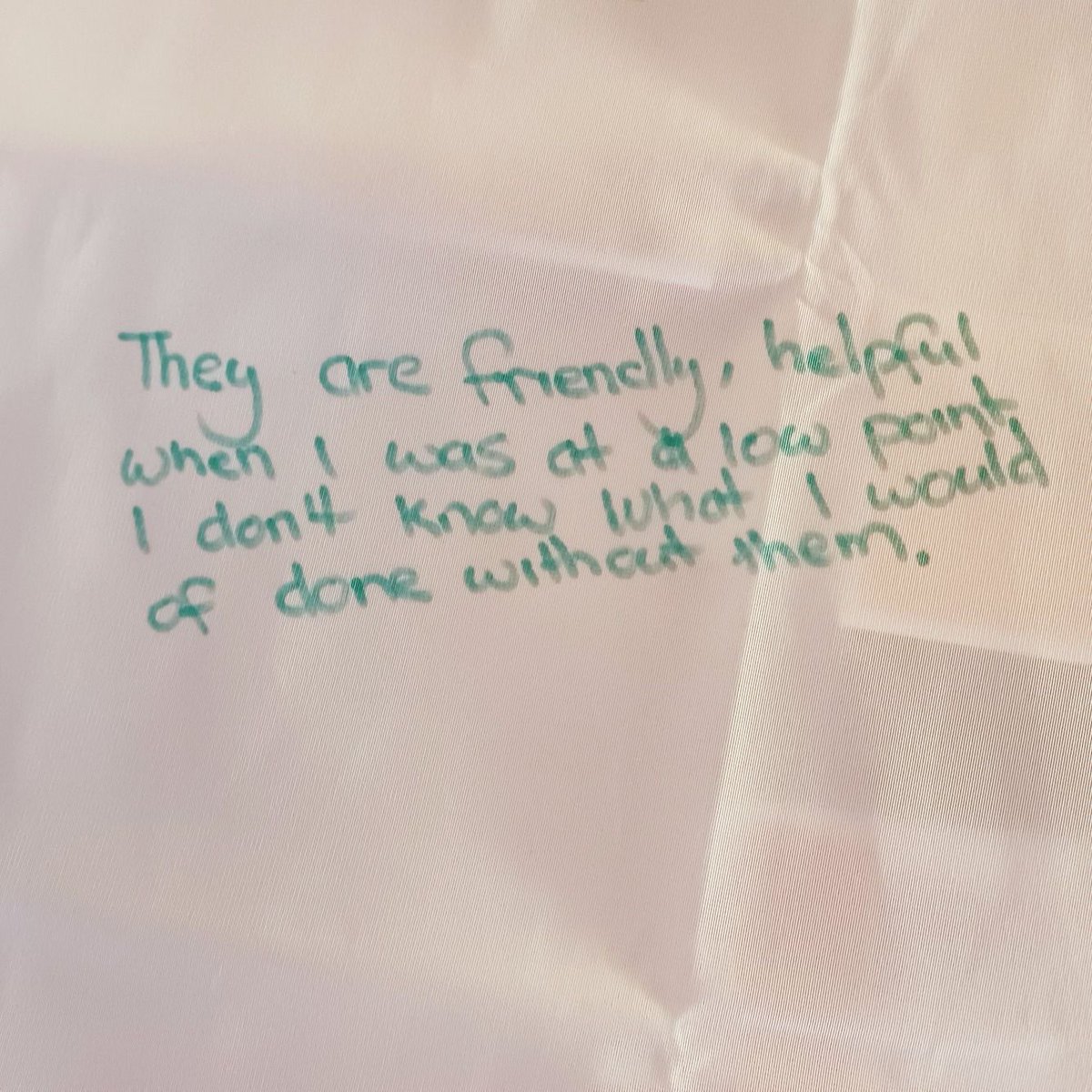 burngreavefb's tweet photo. Hear from our foodbank clients in their own words 💬
Over the summer we asked those visiting the foodbank to share what it means to them, by writing notes on a big table cloth as a part of the @trusselluk #GuaranteeTheEssentials campaign.
Here's just one of the responses... https://t.co/4HRBn9gU0P