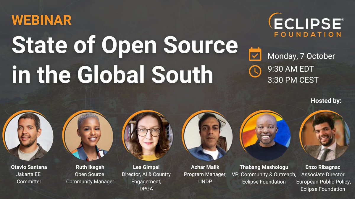 EclipseFdn's tweet image. LIVE: Tune in to discover the state of open source in the global south. Tune in now: hubs.ly/Q02S2jNy0 #opensource #JakartaEE #CloudNativeJava